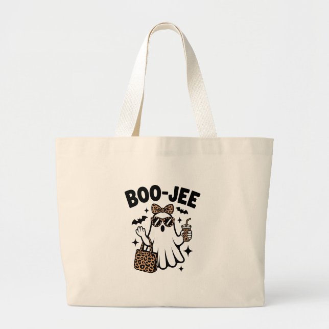 Grand Tote Bag BOO-JEE Ghost – Stylish Halloween Diva Design (Devant)