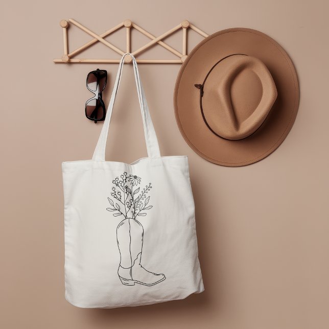 Grand Tote Bag Boot Fleur sauvage occidental (Créateur téléchargé)