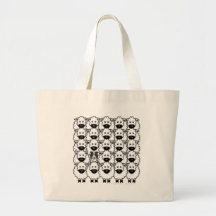 Grand Tote Bag Border collie chez les moutons