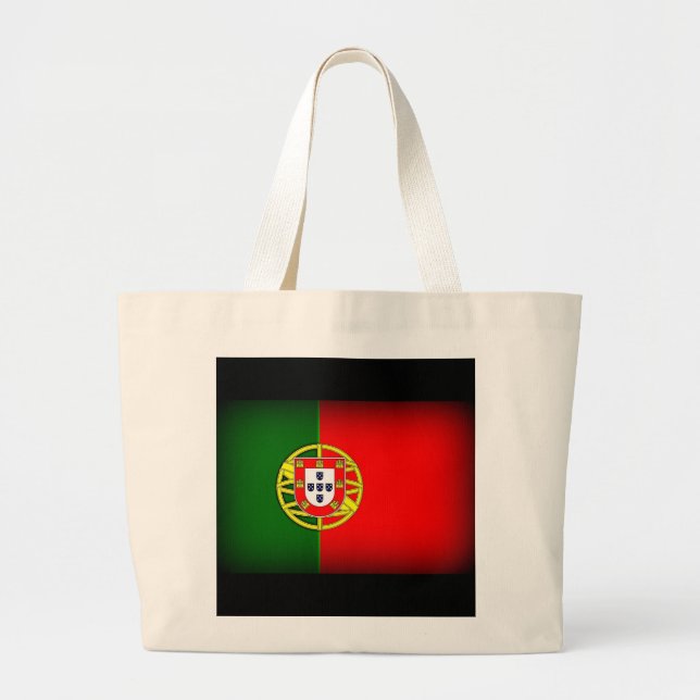 Grand Tote Bag Bordure noire du drapeau du Portugal (Devant)