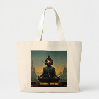 Grand Tote Bag Bouddha à vapeur méditant