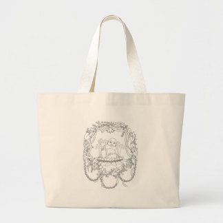 Grand Tote Bag Bouddha heureux avec Lotus