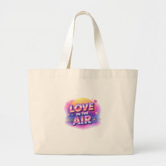 Grand Tote Bag Bougie Amour Rétro 80's Dans L'Air Saint-Valentin