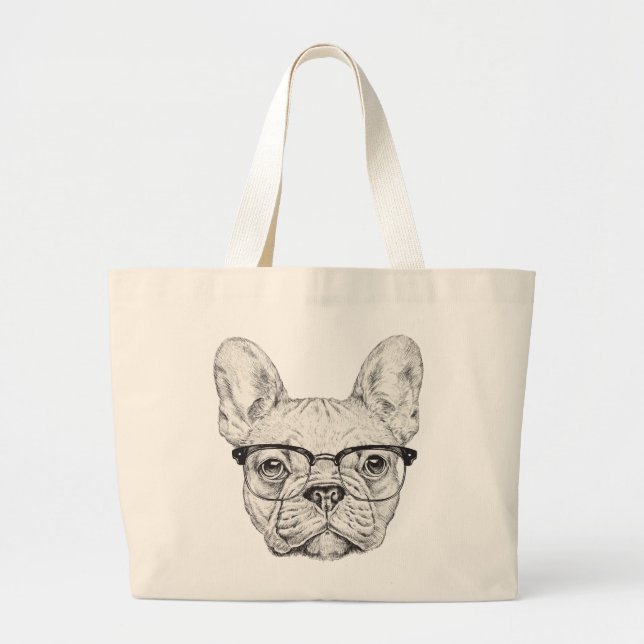 Grand Tote Bag Bouledogue de hippie