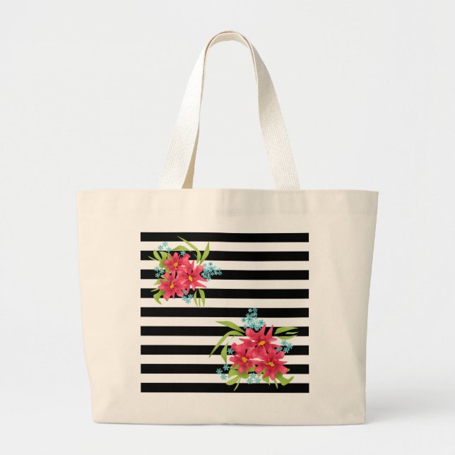 Grand Tote Bag Bouquet de fleurs (Devant)