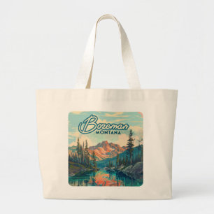 Grand Tote Bag Bozeman Montana Montagnes Rocheuses Vintage