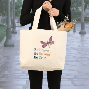 Grand Tote Bag Brave Strong True Dragonfly