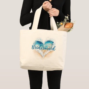 Grand Tote Bag Bridesmaid de Heart Wave Beach
