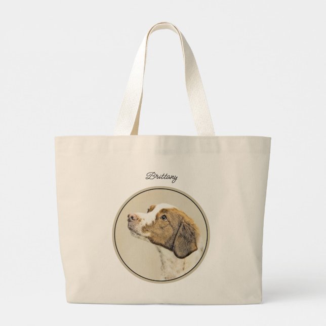 Grand Tote Bag Brittany Peinture Orange Roan Espagnol mignon Chie (Dos)