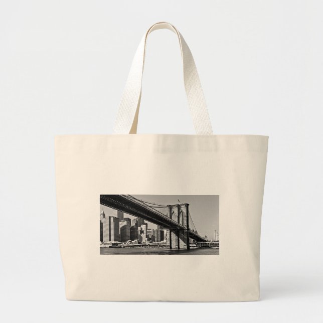 Grand Tote Bag Brooklyn Bridge New York City (Devant)