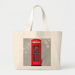 Grand Tote Bag Cabine téléphonique rouge classique de Londres ave