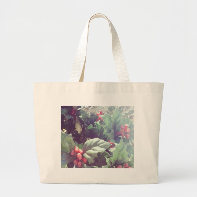 Grand Tote Bag Cactus et décorations de Noël (Devant)