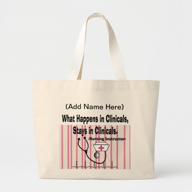 Grand Tote Bag Cadeau clinique d'instructeur d'élève-infirmière (Devant)