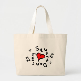 Grand Tote Bag Cadeau de Coeur-Amour de la danse carrée I