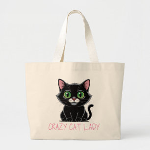 Grand Tote Bag Cadeau de Dame Chats Folle Kawaii Chat Chaton Mama