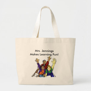 Grand Tote Bag Cadeau de l'enseignant personnalisé Nom personnali