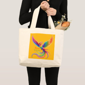Grand Tote Bag Cadeau Personnalisé Phoenix Arc-en-ciel Nom Date d