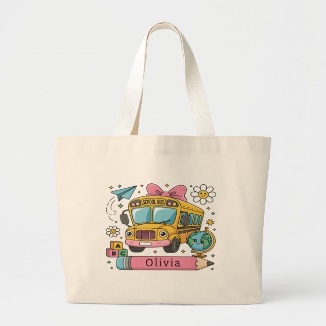 Grand Tote Bag Cadeau personnalisé pour la rentrée scolaire (Devant)
