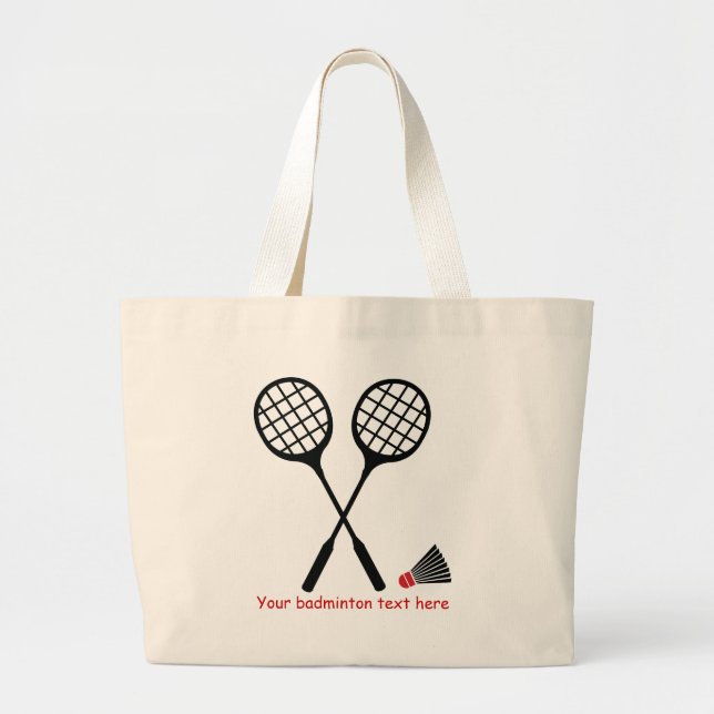 Grand Tote Bag Cadeaux de badminton, raquette et billetterie pers (Devant)