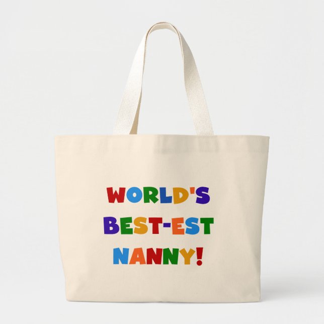 Grand Tote Bag Cadeaux de la meilleure nounou brillante du monde (Devant)