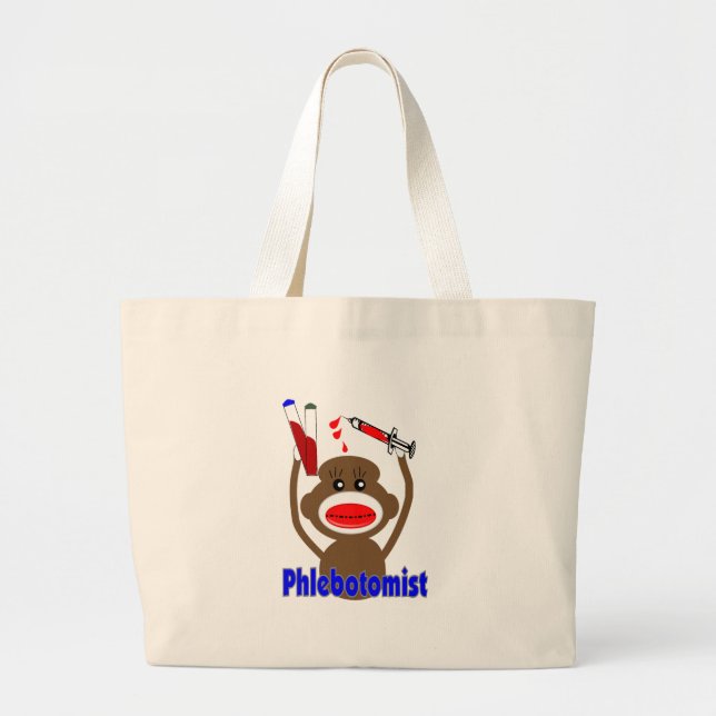 Grand Tote Bag Cadeaux de Phlebotomist de singe de (Devant)