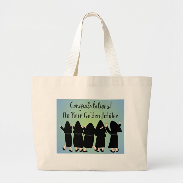Grand Tote Bag Cadeaux d'or de jubilé de nonnes (Devant)