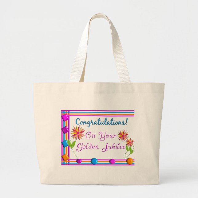 Grand Tote Bag Cadeaux d'or de jubilé de nonnes (Devant)