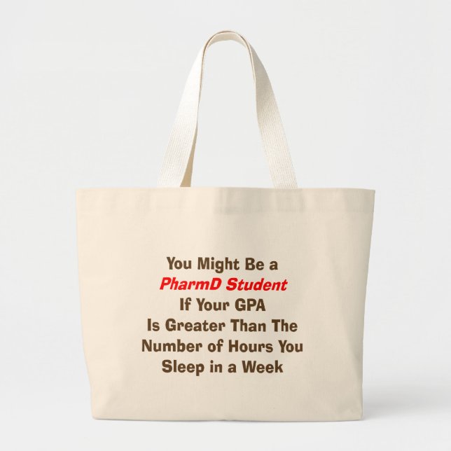 Grand Tote Bag Cadeaux drôles d'étudiant de PharmD (Devant)