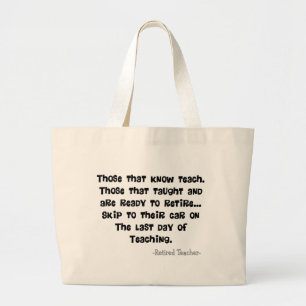 Grand Tote Bag Cadeaux retirés drôles de professeur