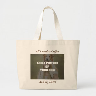 Grand Tote Bag Café et mon Oreiller de chien