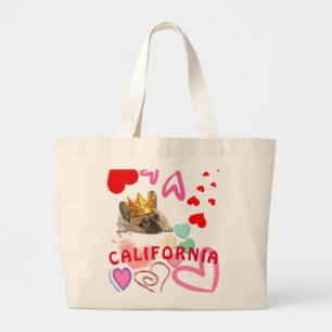 Grand Tote Bag California King Amoureux des chiens Trendy Summer