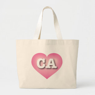Grand Tote Bag California Pink Fade Heart - J'aime CA