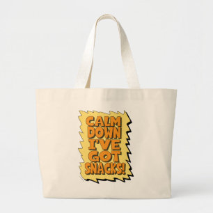 Grand Tote Bag Calm Down J'ai des collations ici