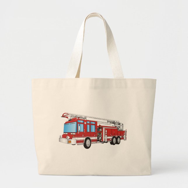 Grand Tote Bag Camion d'incendie (Devant)