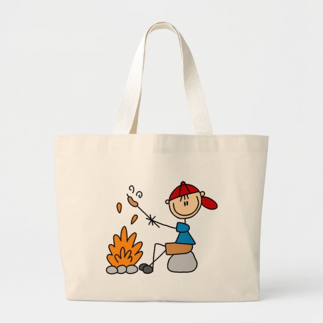 Grand Tote Bag Campeur rôtissant des T-shirts et des cadeaux de (Devant)
