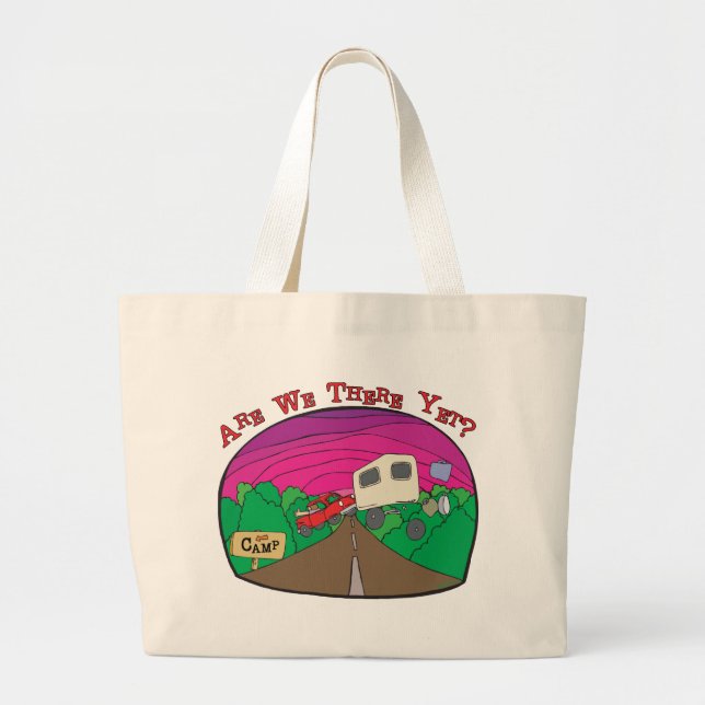 Grand Tote Bag Camping amusant (Devant)