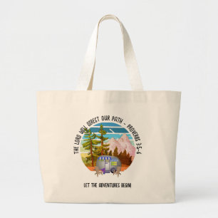 Grand Tote Bag Camping d'été en famille Christian Van Life