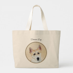 Grand Tote Bag Canaan Dog Peinture mignonne Original Animal Chien