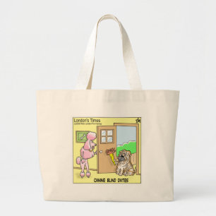 Grand Tote Bag Canine Blind Dates Drôle Drôle Chien Cartoon Cadea