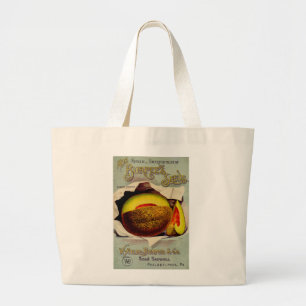 Grand Tote Bag Cantaloupe Semences Publicité Art Antique