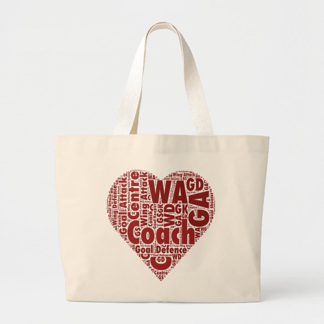 Grand Tote Bag Car de net-ball et conception de coeur de (Devant)