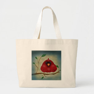 Grand Tote Bag Cardinal rouge d'oiseau