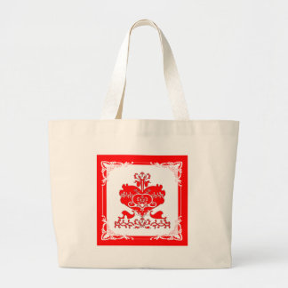 Grand Tote Bag Carré de fantaisie de coeur