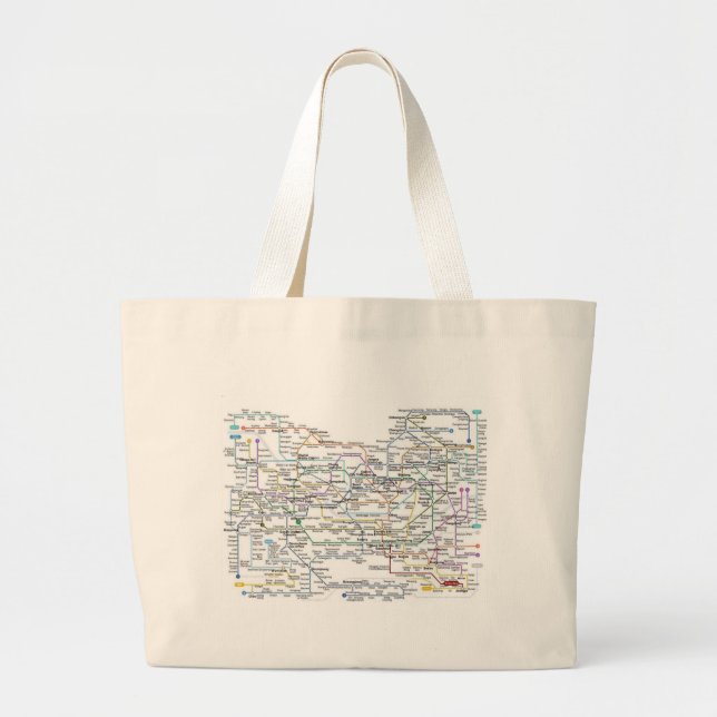 Grand Tote Bag Carte de souterrain de Séoul (Devant)