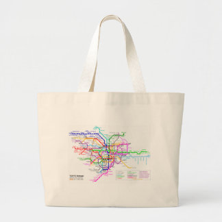 Grand Tote Bag Carte de souterrain de Tokyo Japon