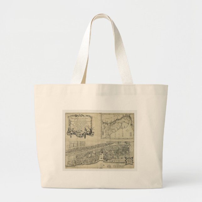 Grand Tote Bag Carte de St Augustine la Floride (1764) (Devant)