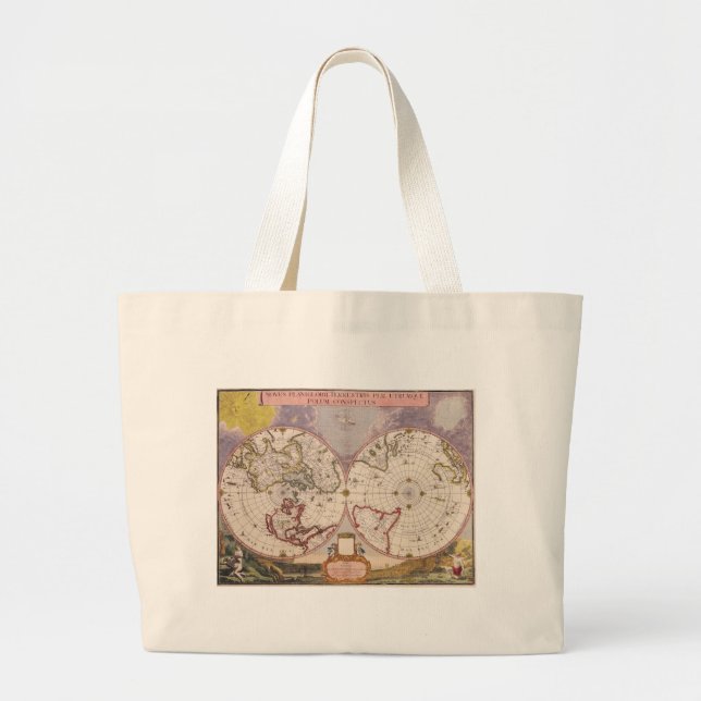 Grand Tote Bag Carte du monde antique (Devant)