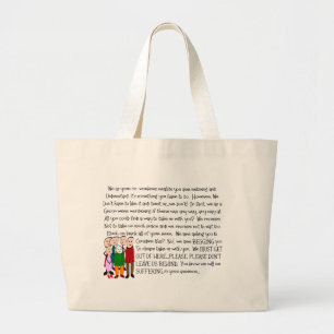 Grand Tote Bag Carte hilare de retraite--De la bande !