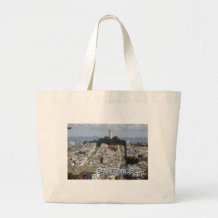 Grand Tote Bag Carte postale de San Francisco