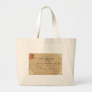 Grand Tote Bag Carte postale française vintage